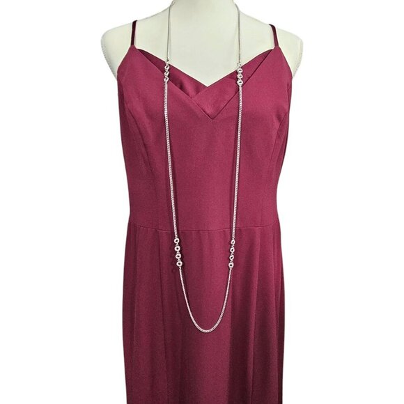 Monet Vintage Silver Tone O Chain Long Necklace - Picture 3 of 5